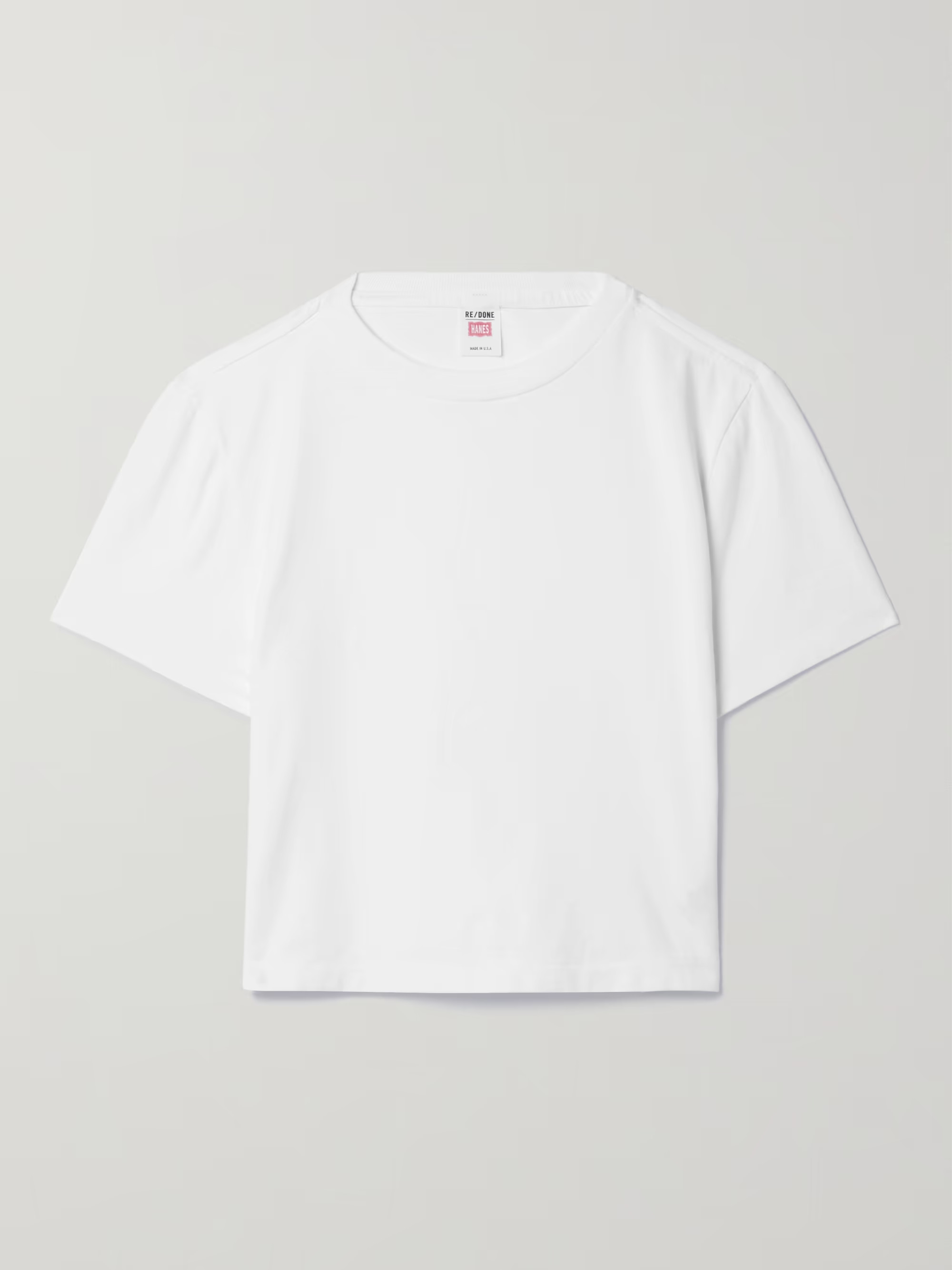 + Hanes Micro cropped cotton-jersey T-shirt | NET-A-PORTER (US)