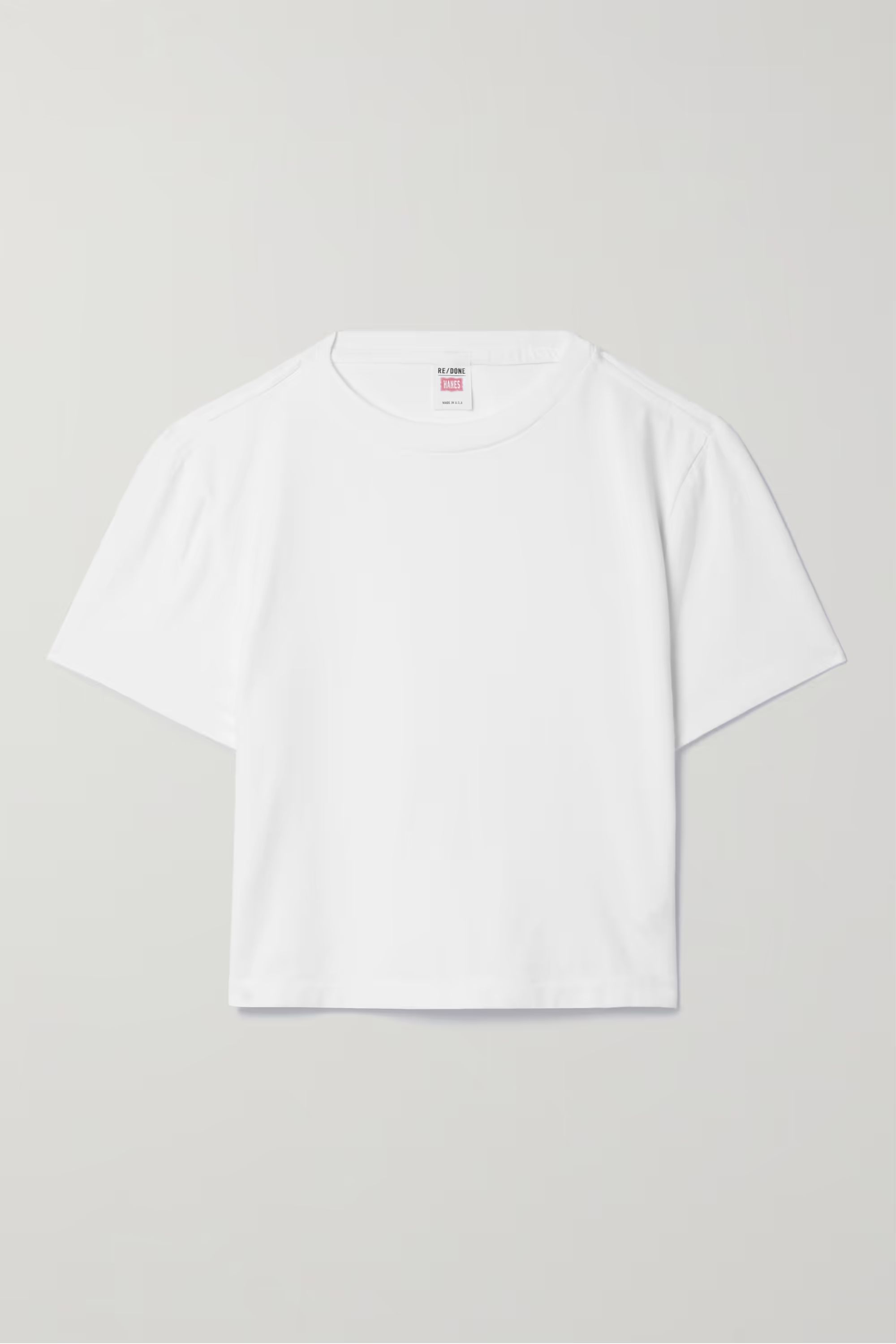 + Hanes Micro cropped cotton-jersey T-shirt | NET-A-PORTER (US)