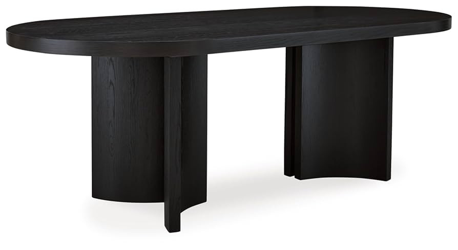 Signature Design by Ashley Rowanbeck Minimalist Dining Table for 8 People, Black | Amazon (US)
