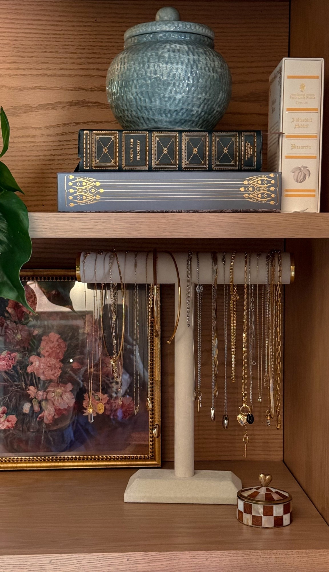 added a pop of color to my shelves with this cutie storage dish and book boxes, ive had this jewelry holder for years and she is still going strong 

#LTKMothersDay #LTKSeasonal #LTKHome