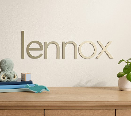 Personalized Gold Dibond Metal Avenir Name | Pottery Barn Kids