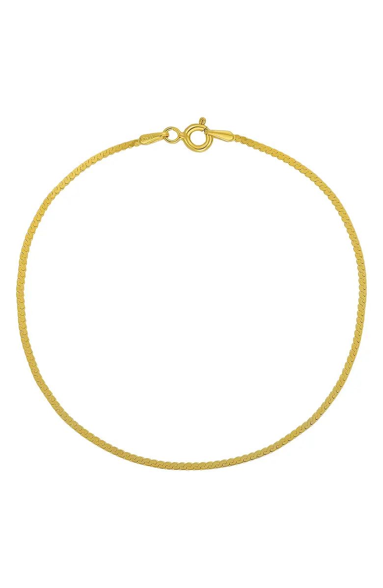 14K Gold Herringbone Chain Bracelet | Nordstrom