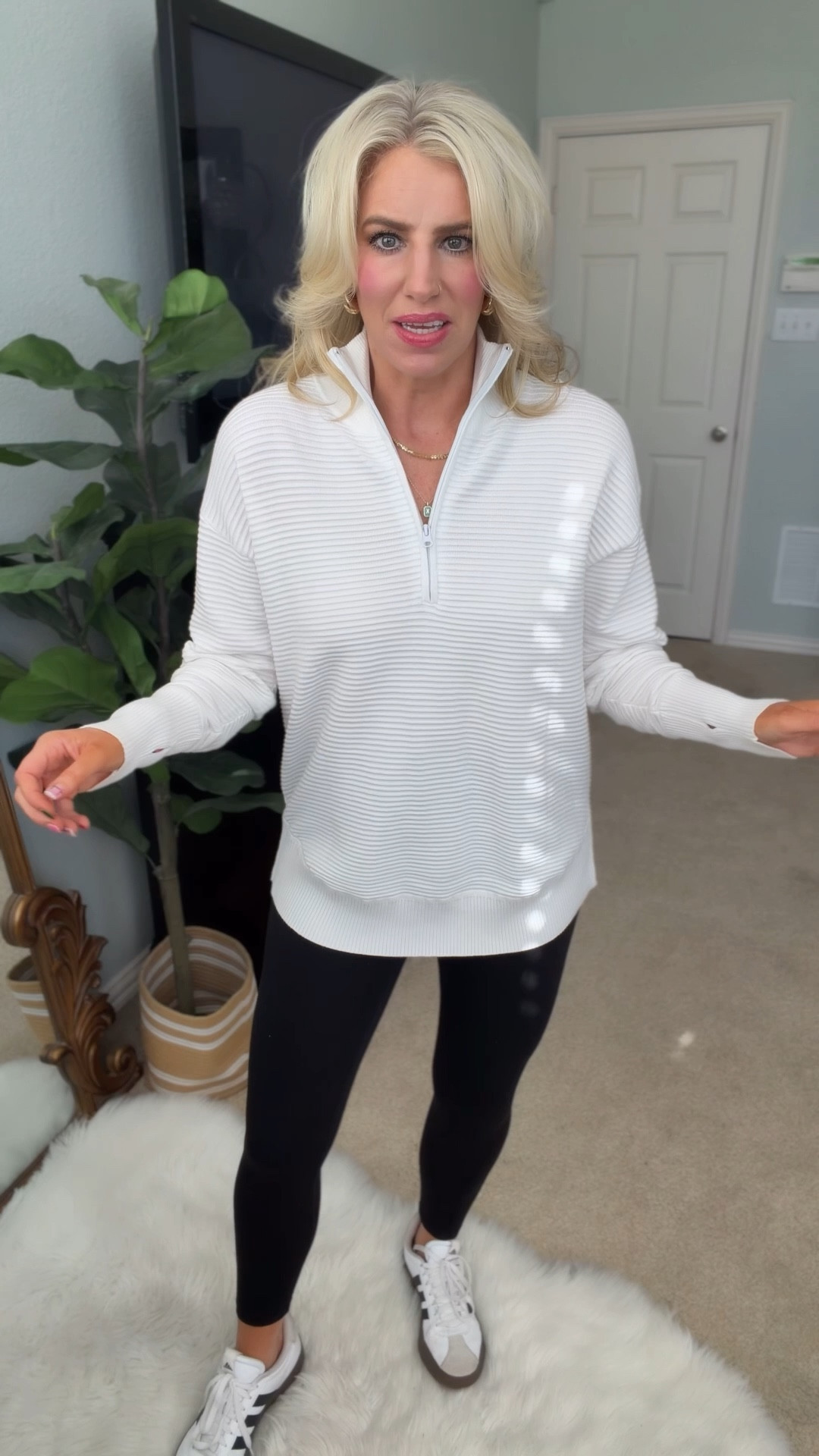 Cozy-but-cute tops on Amazon 
VARLEY look for less 
Ribbed half zip pullover 
Stretchy and soft
Fits tts and size up if you want more length—wearing a small 

#LTKOver40 #LTKFindsUnder50 #LTKSaleAlert