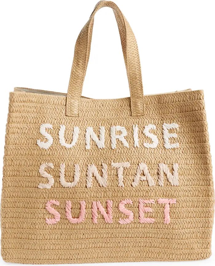 btb Los Angeles Sunrise, Suntan, Sunset Raffia Tote | Nordstrom | Nordstrom