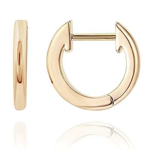 PAVOI 14K Gold Plated, Gold Vermeil, S925 Sterling Silver Cuff Earrings Huggie Stud | Small Hoop ... | Amazon (US)