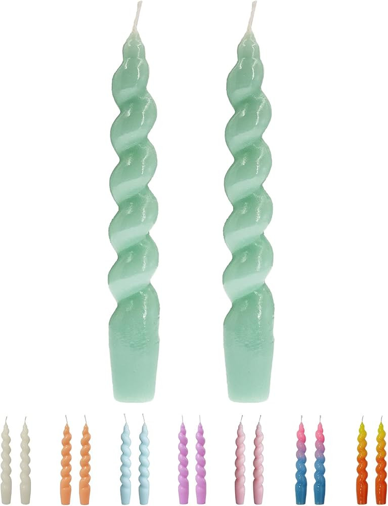 Gedengni Spiral Taper Dinner Candles Conical Stick Candles H 19 cm for Holiday Wedding Party (Blu... | Amazon (US)