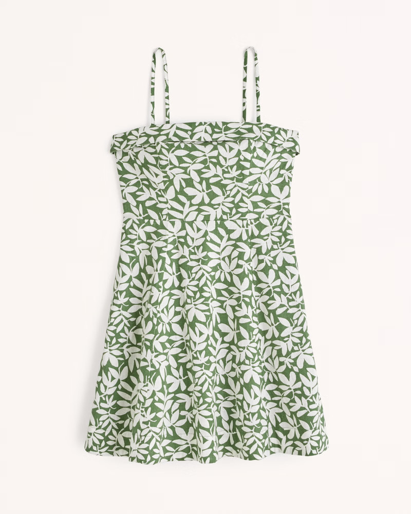 Strapless Linen-Blend Mini Dress | Abercrombie & Fitch (US)