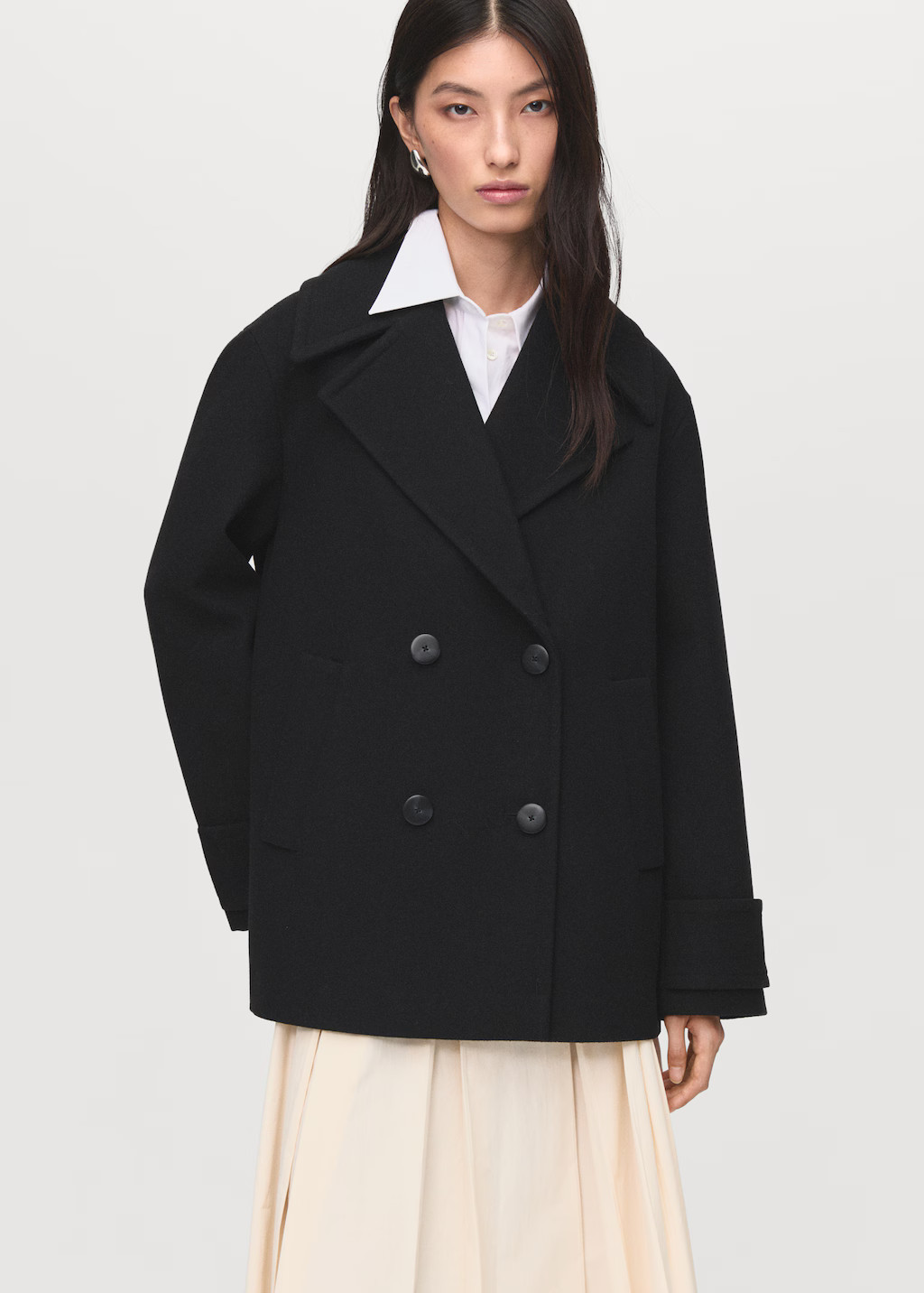 Double-breasted wool-blend coat | Mango (US/MX/AU)