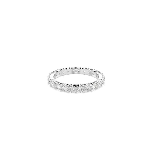 Swarovski Matrix Crystal Ring Collection, Round Cut, Prong Setting, Rhodium Finish, Clear Crystal, EU 52 (US 5.75) | Amazon (US)