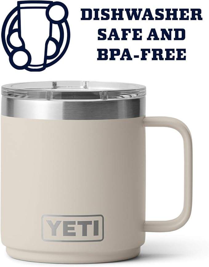 YETI Rambler 10 oz Stackable Mug, Vacuum Insulated, Stainless Steel with MagSlider Lid, Cape Taup... | Amazon (US)
