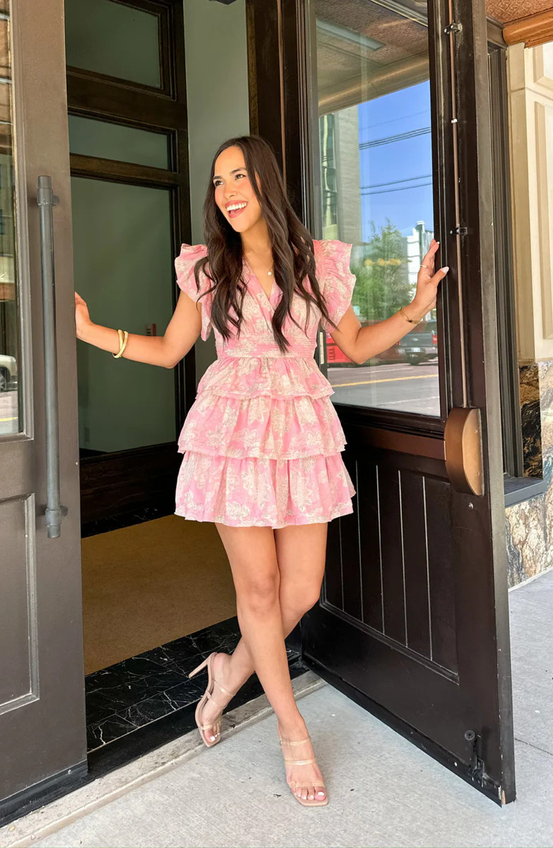 Truly Darling Pink Ruffle Tiered Dress | Apricot Lane Boutique