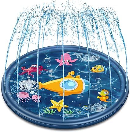 Neteast Outdoor Sprinkler Mat Summer Toys for Kids and Toddlers, 68'' Outside Splash Pad Water To... | Amazon (US)
