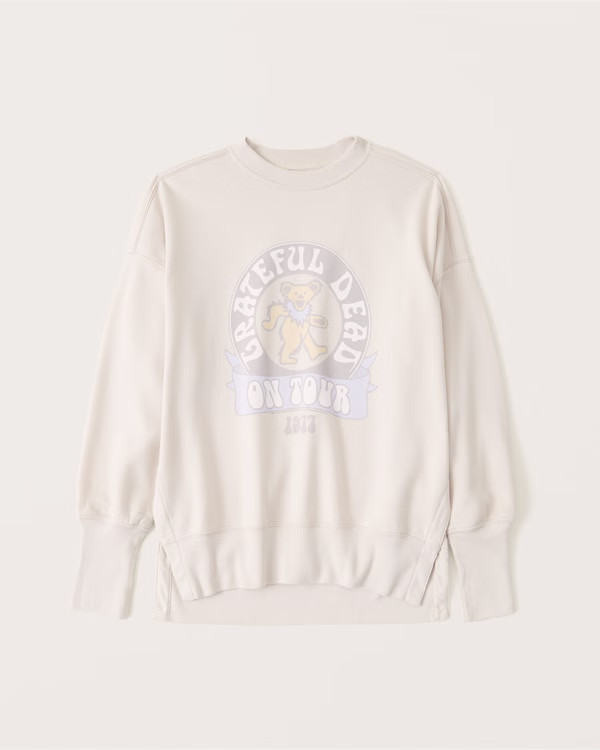 Women's Grateful Dead Split-Hem Tunic Crew Sweatshirt | Women's New Arrivals | Abercrombie.com | Abercrombie & Fitch (US)