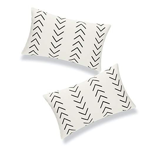 Hofdeco Mudcloth Inspired Patio Indoor Outdoor Lumbar Pillow Cover ONLY for Backyard, Couch, Sofa, W | Amazon (US)