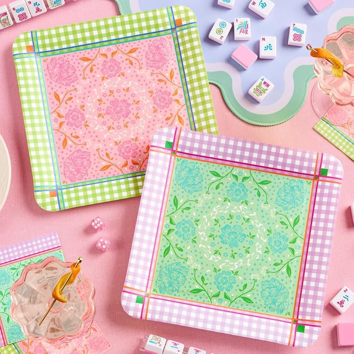 xo, Fetti 24 Mahjong Paper Plates 11" | Garden Tea Party Floral Decor | Amazon (US)