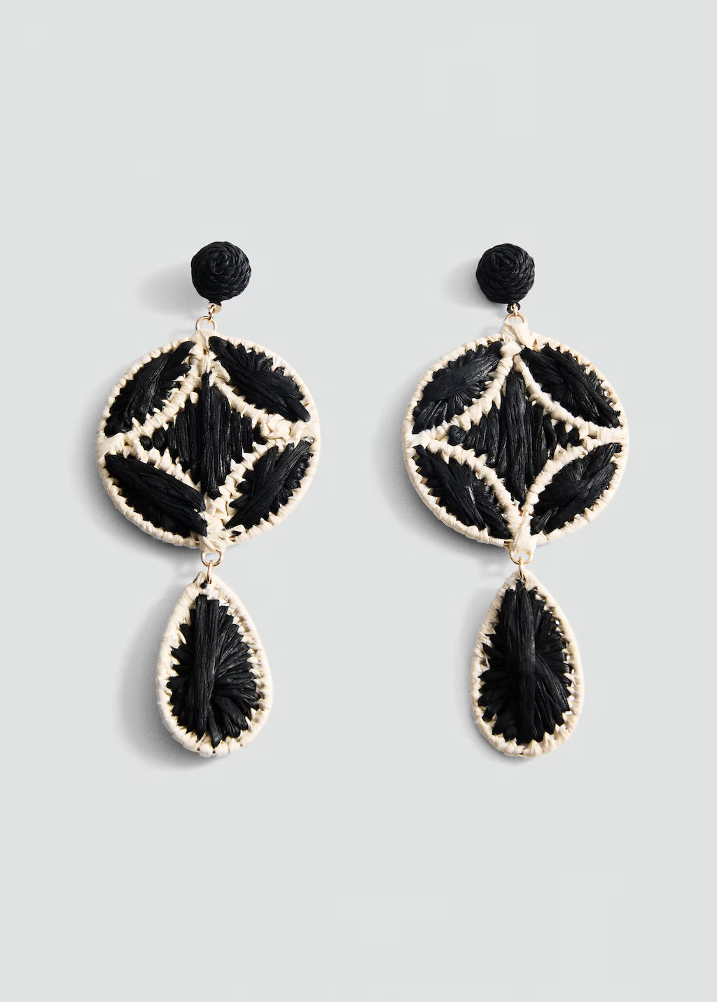 Natural fibre hanging earrings - Women | MANGO United Kingdom | MANGO (UK)