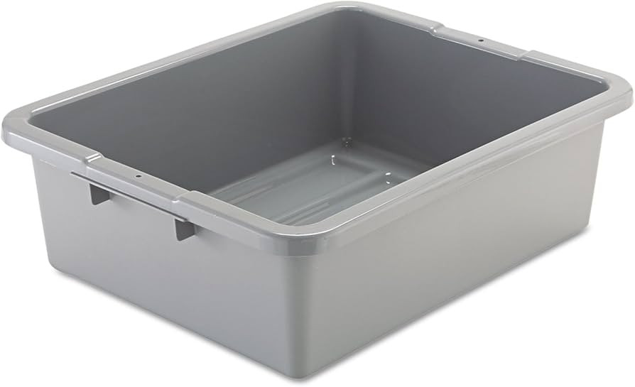 Rubbermaid Commercial Products Standard Bus/Utility Box, 7-Gallon, Gray, Heavy Duty Plastic Resta... | Amazon (US)