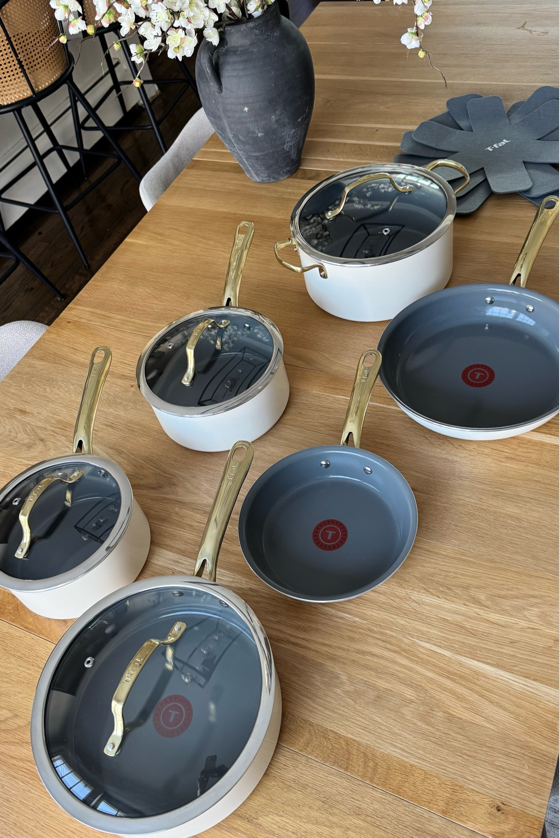 Cream and gold non-stick pot and pan set | T-fal Preserve Ceramic, Ceramic Non Stick Cookware Set 13 Piece, Oven Broiler Safe 350F, Kitchen Set w/Frypans, Saucepans, Sautepan, Dutch Oven, Lids, Pan Protectors, Pots and Pans Set Nonstick, Amazon kitchen finds

#LTKStyleTip #LTKSaleAlert #LTKHome