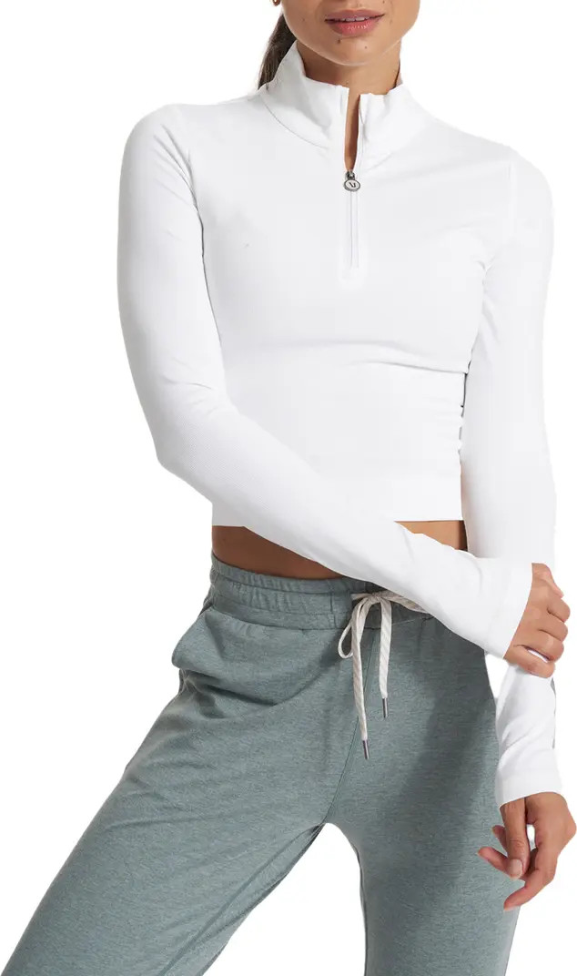 Rib Half Zip Crop Pullover | Nordstrom