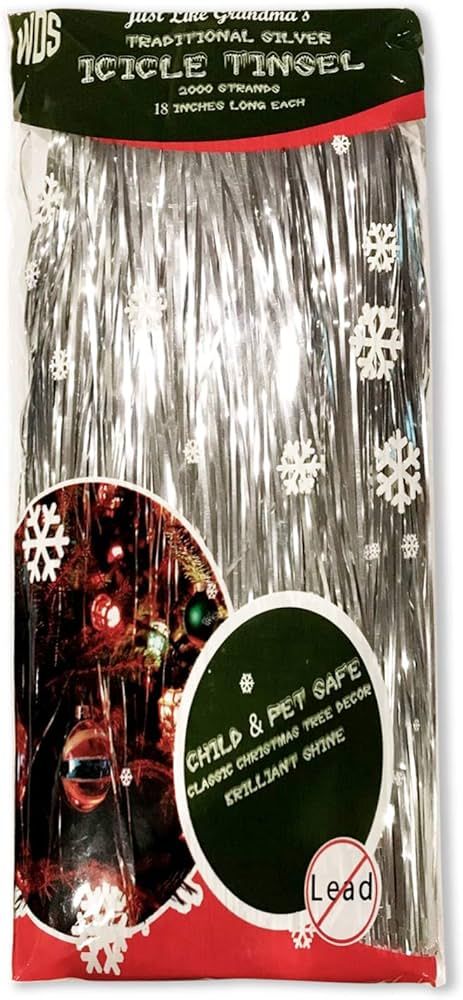 Premium Icicle Tinsel Strands for Christmas Tree - 2000 Old-Fashioned Silver Icicles Garland for ... | Amazon (CA)