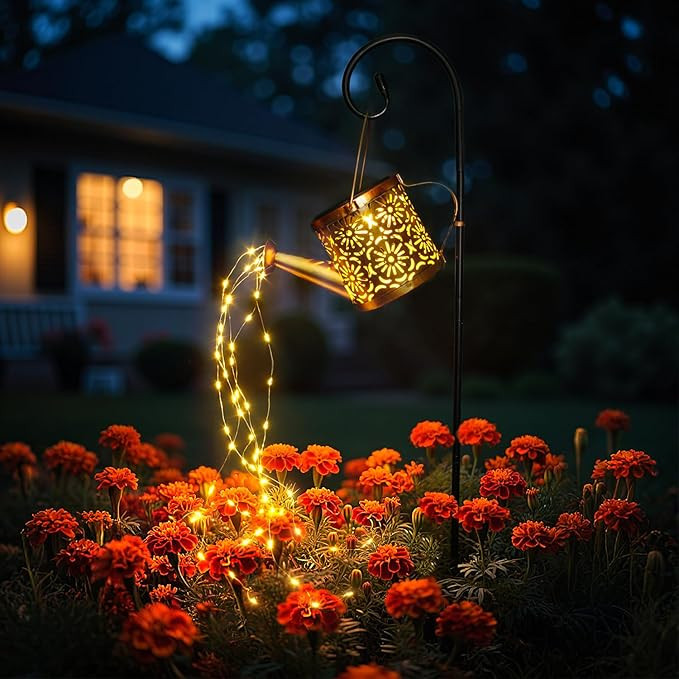 Solar Garden Lights Outdoor Decoration, Metal Solar Watering Can Lights Outdoor Waterproof, Small... | Amazon (US)