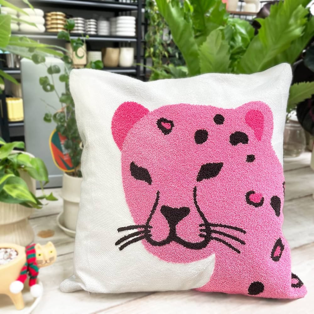 MENORCA Preppy Pillow Covers Hot Pink Cheetah Leopard Throw Pillowcase Preppy Room Decor Aestheti... | Amazon (US)