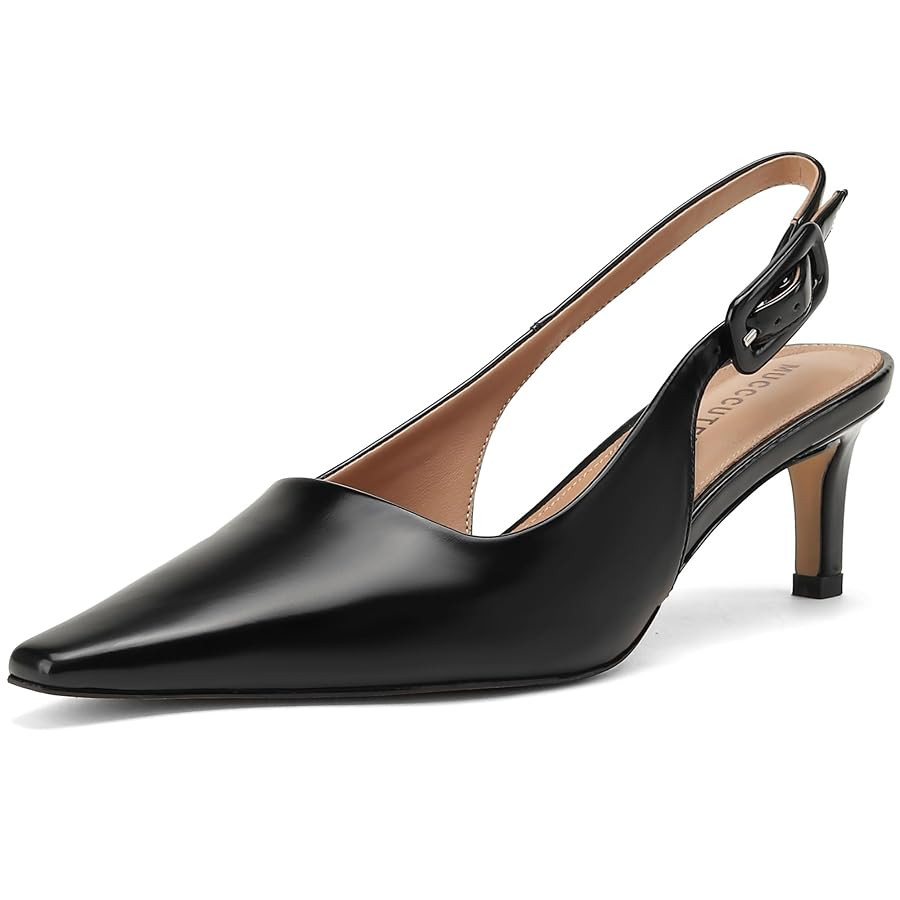 MUCCCUTE Slingback Heels for Women Closed Pointed Toe Heels Women's Pumps 2 3/5" Mid Heel Comfort... | Amazon (US)