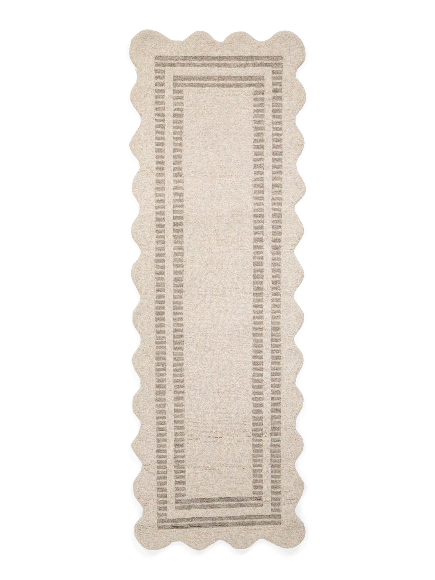 3x8 Wool Scottie Hand Tufted Scalloped Border Runner | TJ Maxx