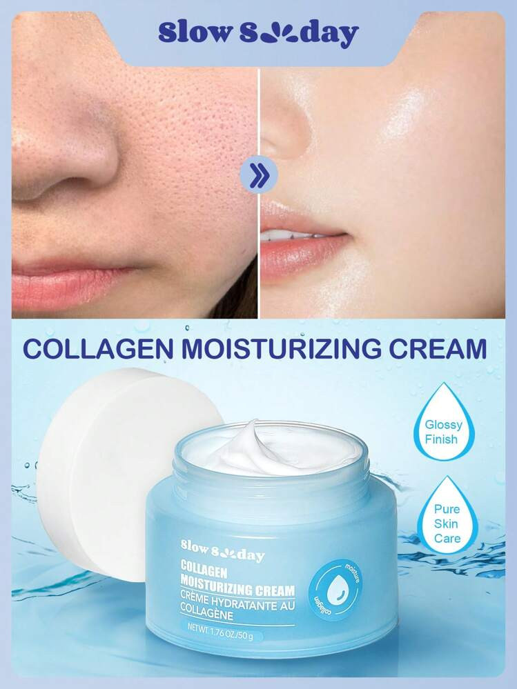 SlowSunday Collagen Moisturizing Cream, Skincare, Moisturizes And Brightens, Halloween, Thanksgiving, Christmas, New Year, Christmas Gifts, Thank You Gift, Suitable For Autumn Winter, Fall Care | SHEIN