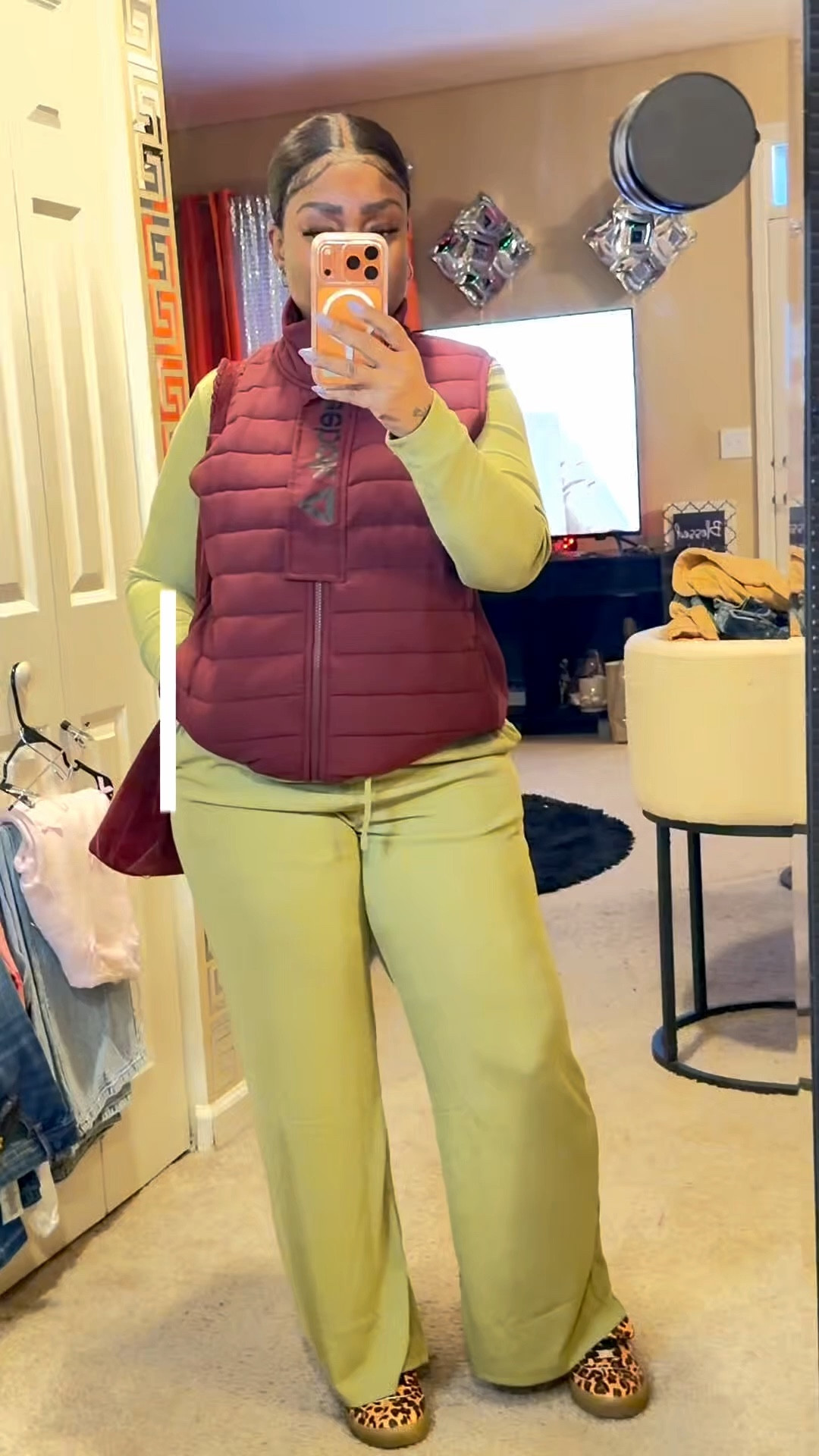 This lounge set is everything to me…. When you can make your daily runs with the perfect lounge set that provides comfort and style at the same time, you're winning.✨✨✨  I matched my lounge set with the perfect Reebox Vest, Burgundy hobo bag to match, and my  $5 leopard sneaker ( sale ) makes my day that much easier while I make my runs.  ✨✨✨ Shop my LTK Shop for the direct link to any piece you may like &  more.  

#LTKU #LTKPetite #LTKootd