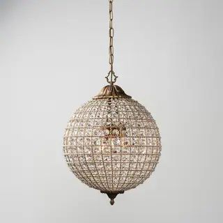 Kimberly Crystal 3-Light 18-Inch Medium Globe Chandelier by Kosas Home | Bed Bath & Beyond