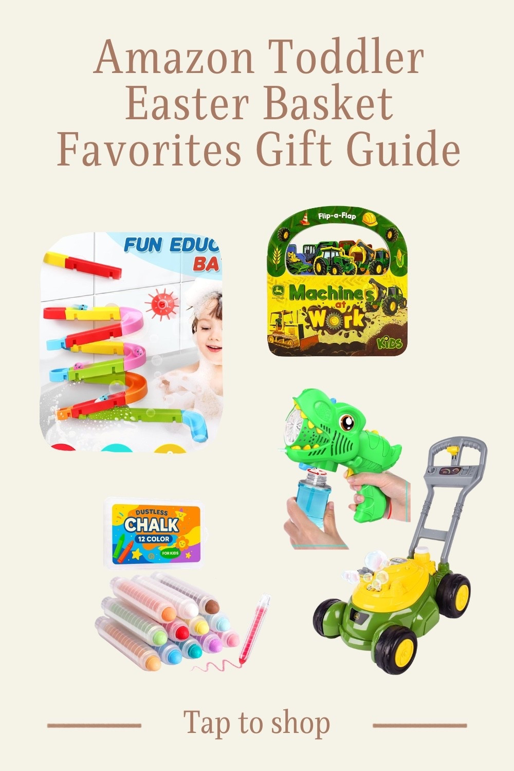 Amazon toddler Easter basket ideas for boys. Sharing fun toys like bath toys, books, bubbles, chalk, and outdoor toys that toddlers will actually use. 

#LTKmomlife #LTKKids #LTKSeasonal