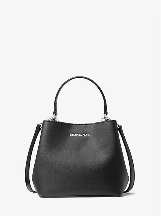 Michael Kors Women Pratt Small Zip Pocket Bucket Shoulder Messenger Bag  - Black | Walmart (US)