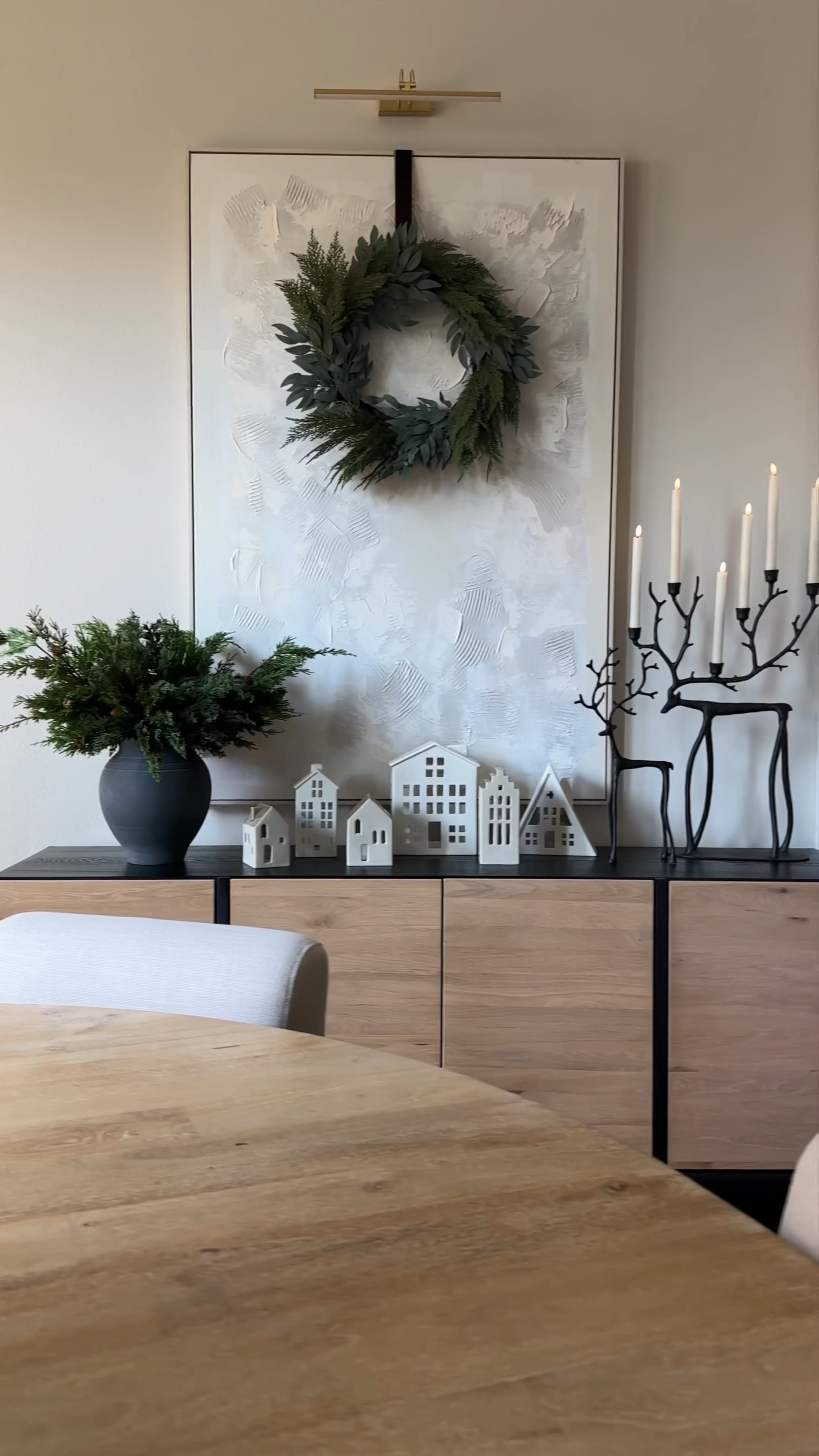 Holiday styling in my dining room. It’s safe to say this space is complete. Everything from the viral twinkle trees, to the reindeer and holiday houses, and table top trees. 

#LTKHome #LTKHoliday #LTKVideo