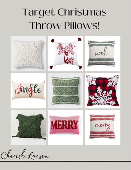 Target Christmas throw pillows! 

#LTKHoliday #LTKhome #LTKunder100