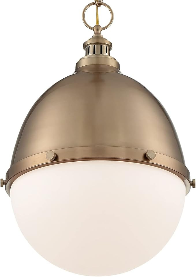 Nuvo Lighting 60/7039 Bransel - 1 Light Mini Pendant, Burnished Brass Finish with Etched Opal Gla... | Amazon (US)