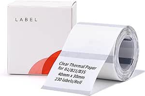 NIIMBOT Label Maker Tape, 1.57" x 1.18" (40×30 mm) Printer Sticker Paper with Self-Adhesive for ... | Amazon (US)