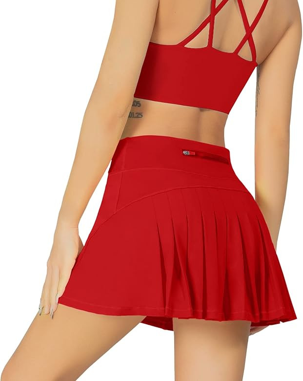 MCEDAR Pleated Tennis Skirt for Women with Pockets Mid-Rise Athletic Skirts Golf Skorts Running W... | Amazon (US)