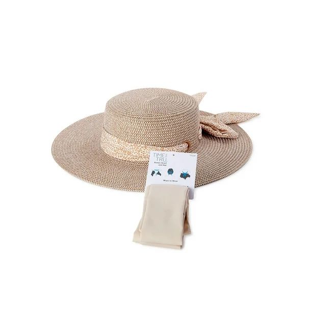 Time and Tru Marled Hat with Removable Scarf - Walmart.com | Walmart (US)