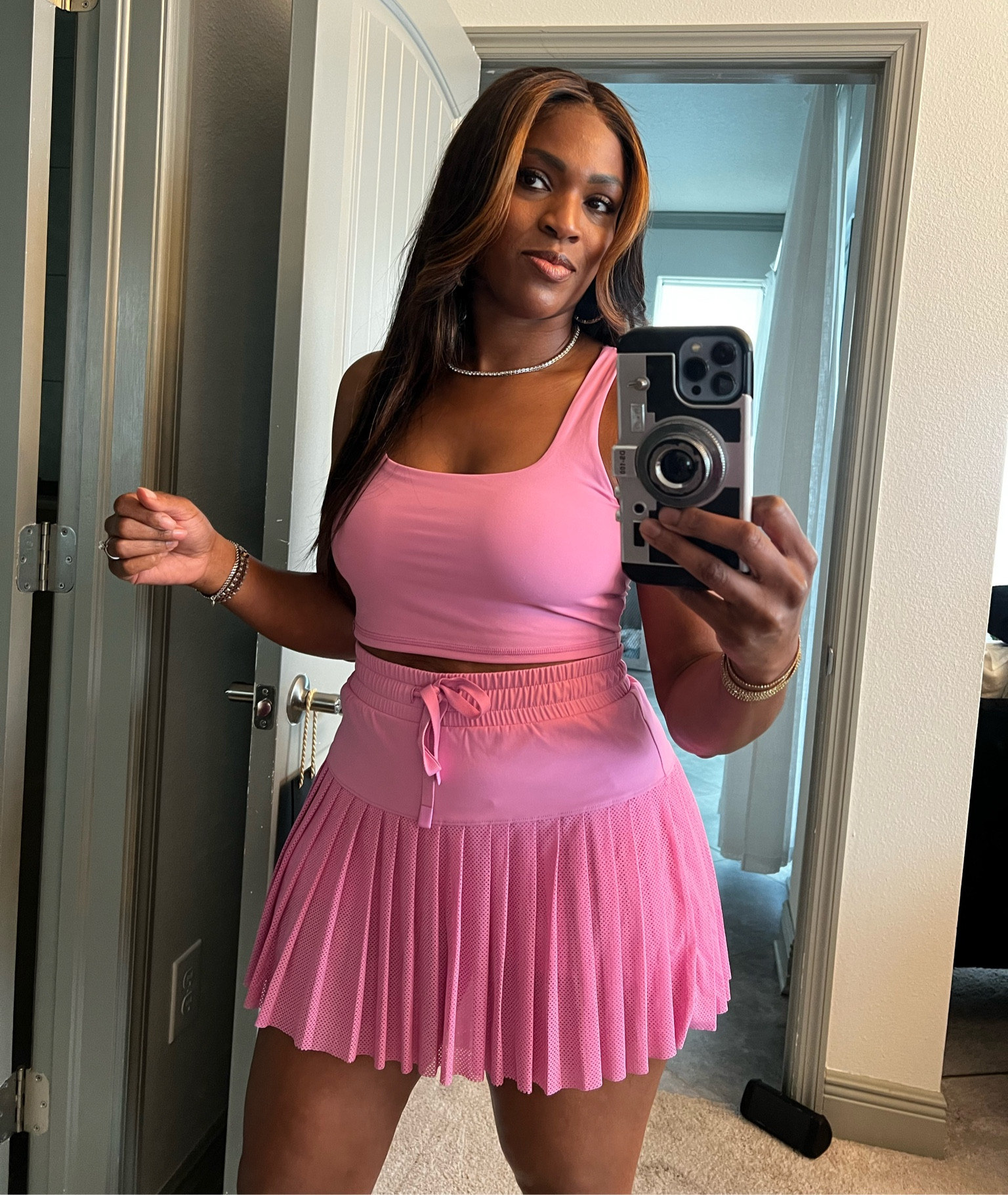 Definitely loving this super cute pickleball outfit even though I don’t play pickleball. 😂 size: medium top
                Large bottom 

#LTKMidsize #LTKActive #LTKStyleTip