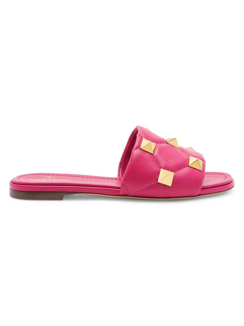 Women's Rockstud Leather Slides - Pink - Size 9 Sandals - Pink - Size 9 | Saks Fifth Avenue