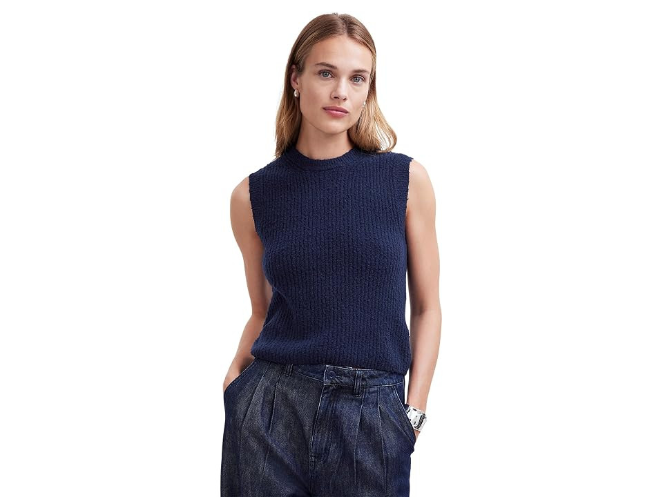 Madewell Seneca Cotton Boucle Tank (True Midnight) Women's Sweater | Zappos