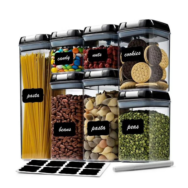 7 Pieces Airtight Food Storage Container Set Kitchen Organization Cereal Containers Storage with ... | Walmart (US)