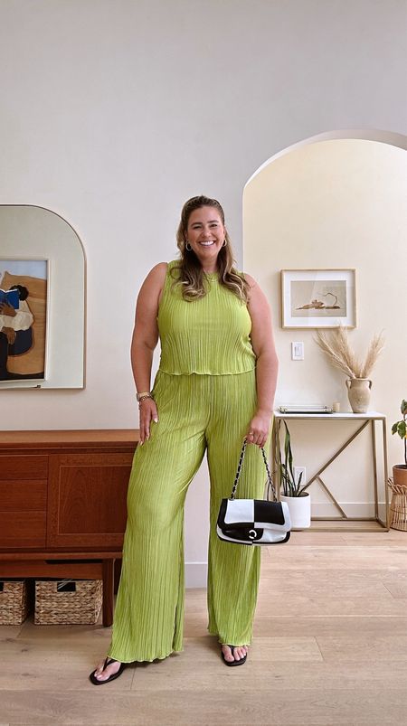 10 Days of Matching Sets | Day 6
💚🐸🥑🌿🐍🦖🥝💚

I rarely gravitate towards green but when I saw this set I HAD TO HAVE IT!! It’s so chic and so comfy and the pants are actually long enough for this tall gal!! I also love how this set can be styled up with heels or worn more casually! So versatile!

These pieces come in a few other colors (black, navy, pink, and brown) and sizing ranges from XXS-5X.

Top: SIZE 3/4
Pants: Size 5/6 (I sized up in the pants and they fit perfectly!)

I will say the pants are quite long so for my shorter babes you will need to wear heels most likely! 

#LTKmidsize #LTKcurves #LTKSeasonal