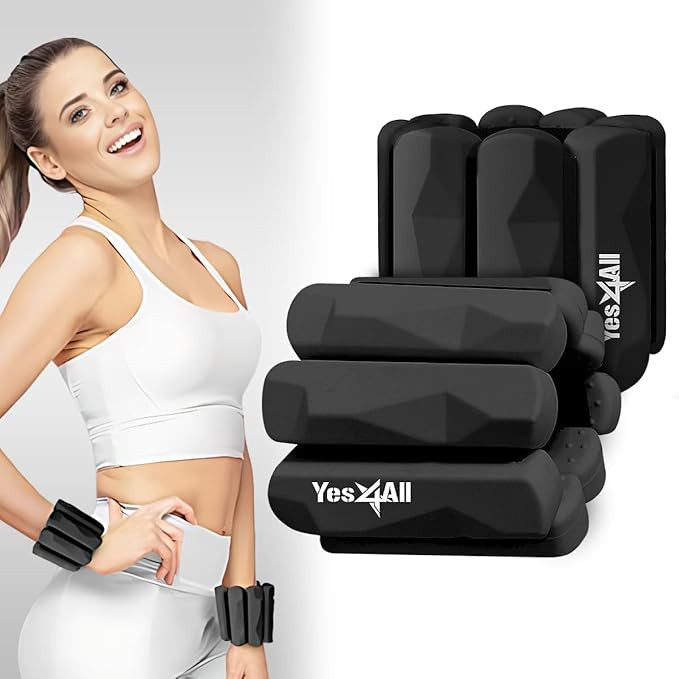 Yes4All Wrist & Ankle Weights Pair, Adjustable Silicone Ankle weights for Women Men Home Gym Work... | Amazon (US)