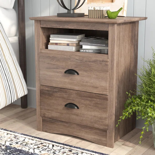 Abhainn 2 - Drawer Nightstand in Drifted Gray | Wayfair North America
