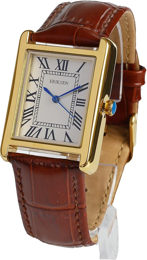 ERIKSEN Womens Vintage Retro Rectangular Analog Quartz Dress Watch CLGBRN | Amazon (UK)