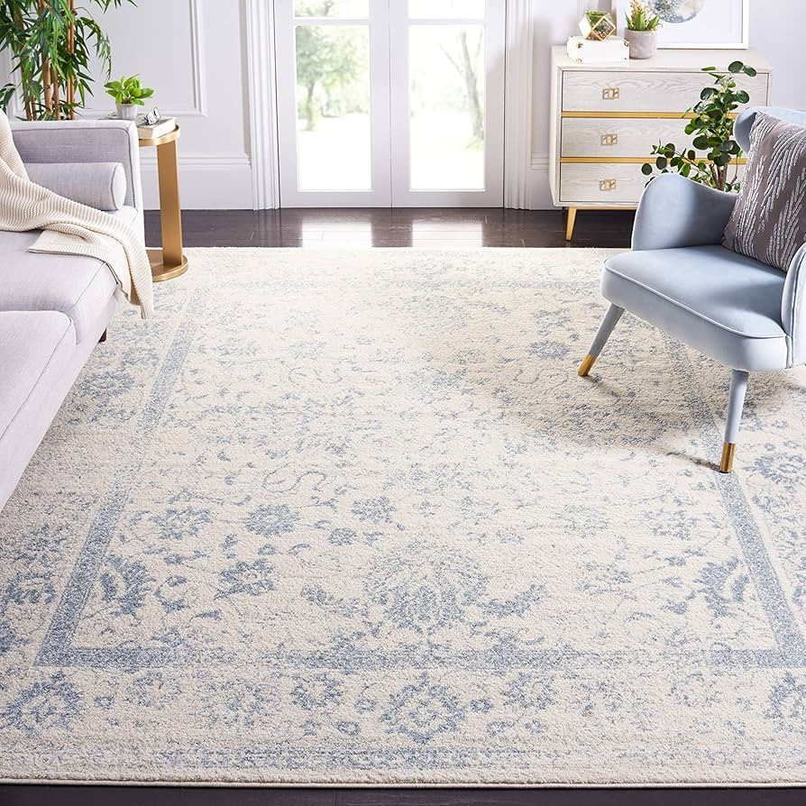 SAFAVIEH Adirondack Collection Area Rug - 10' x 14', Ivory & Slate, Oriental Distressed Design, Non- | Amazon (US)