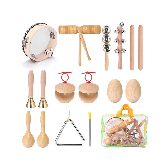 Montessori Wooden Music Kit Musical Instruments Set Music Toys for Kids with Storage Bag Children... | Etsy (US)