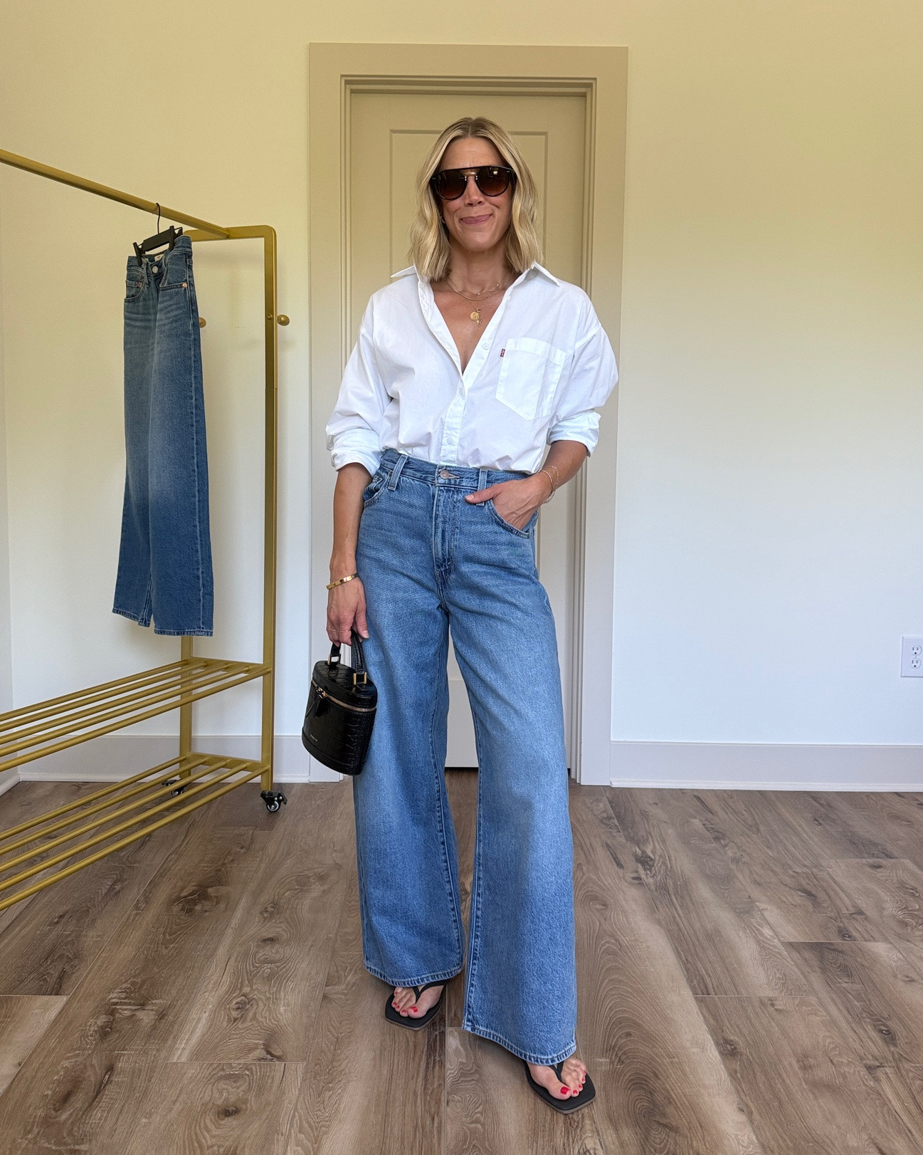Wearing 26 jeans, medium button down (sized up for oversized fit)

@levi #levisltkpartner

#LTKootd #LTKOver40 #LTKSeasonal